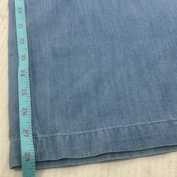 J. Jill Denim Women 12P Blue Summer Breeze Chambray Wide Leg Crop Belt Pants NWT - Picture 10 of 15